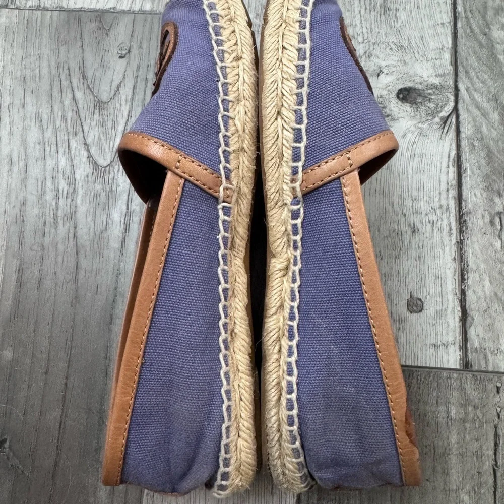 Tory Burch Canvas Spring Lavender Logo Embroidered Jute Woven Espadrille Flats 6